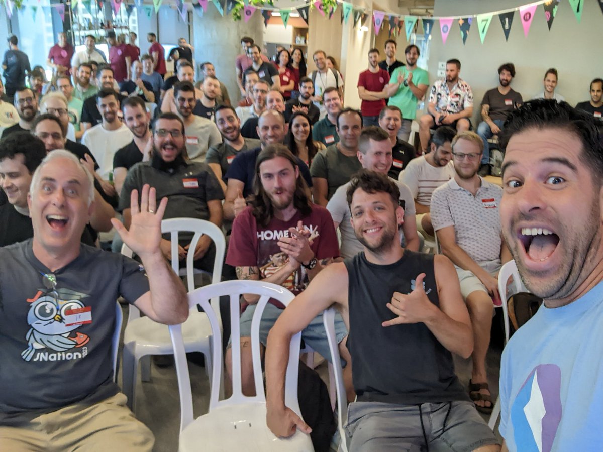 shai_reznik's tweet photo. Full house in the first @QwikDev Israel meetup! GREAT SUCCESS! 🙌🎉

Great job by @mhevery @HamatoYogi and even @DanShappir for live debugging my demo 😅 https://t.co/YyDNbSRNJu