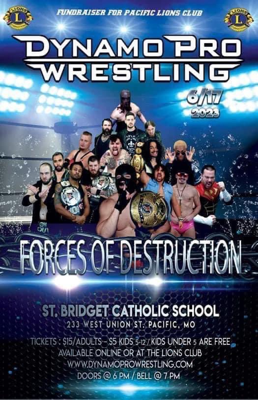 THIS SATURDAY! <a href="/DynamoPro/">Dynamo Pro</a> #wrestling returns to Pacific, MO for a family friendly night of  action benefiting the Pacific MO Lions Club!  

dynamoprowrestling.bigcartel.com