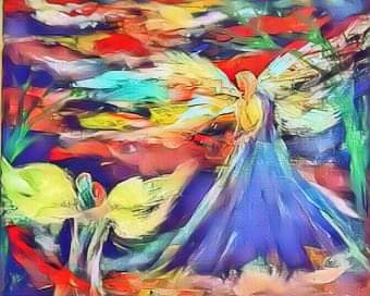 Sending love 💜#angelart #Peace #painting #spirituality #scottishartist #joytrain