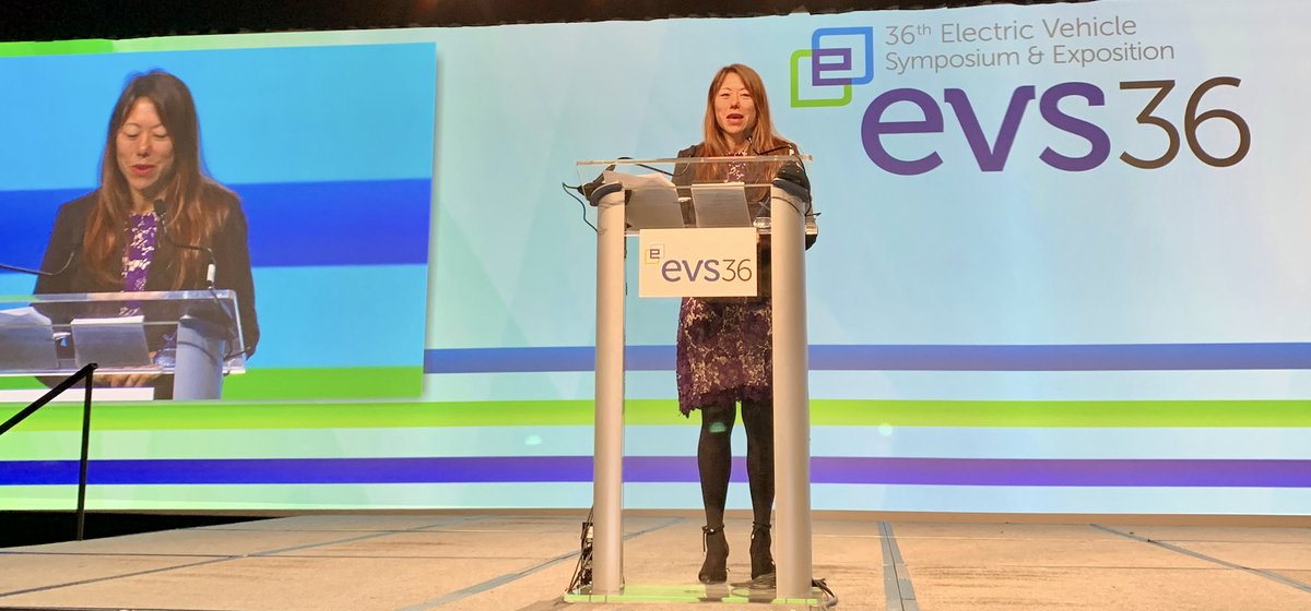 California State Treasurer @FionaMa gave opening remarks at 36th Electric Vehicle Symposium & Exposition #EVS36. 3k+ attendees will help chart a path to a renewable, sustainable energy future.
