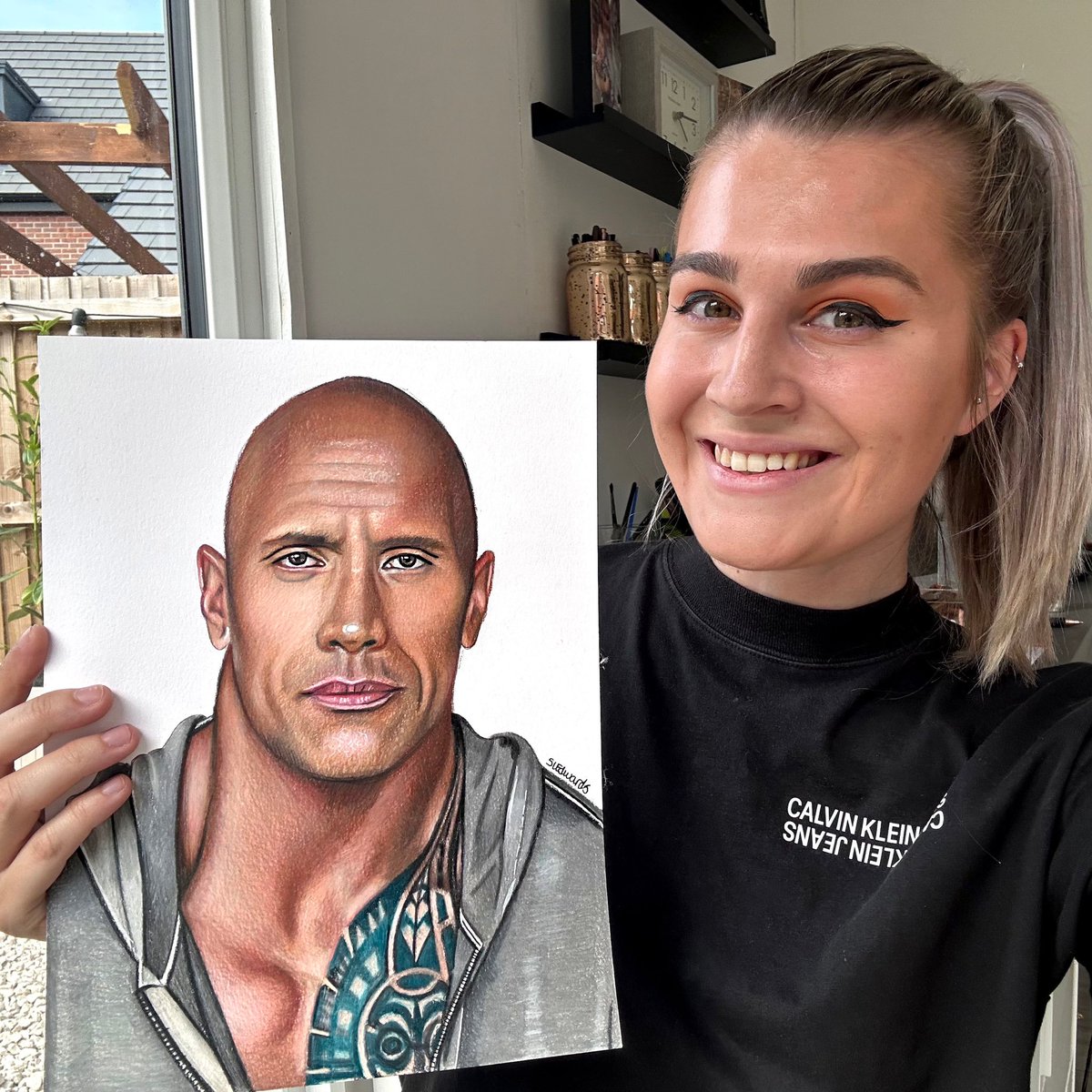 Drawing I have done of @TheRock. Please share 🙌🏻