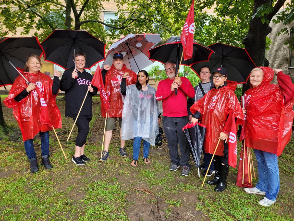 Great rally at St.Joseph’s hospital in Hamilton Ontario. No rain could stop us from fighting back @fordnation plan to privatize our health care system. #onpoli #onlab