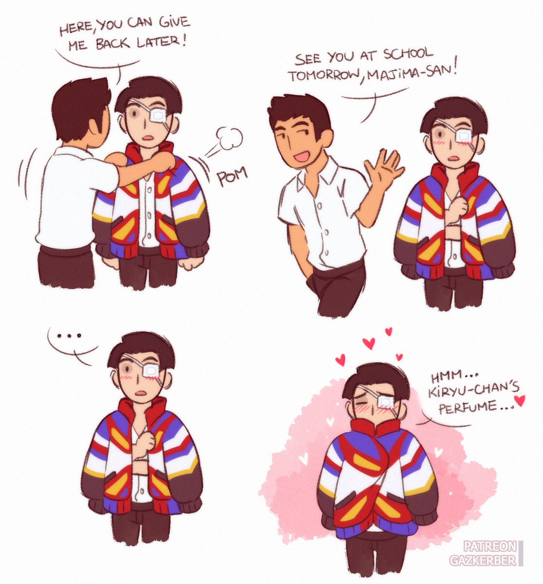 GazKamurocho's tweet photo. Extra comic: ...Kiryu's just gonna give the jacket to him, right? https://t.co/uQAWZFrA7L