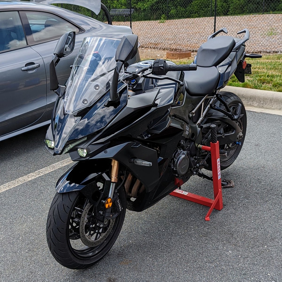 jcauseyfd's tweet photo. New Abba stand worked great. Much easier than the regular paddock stands I used. Some maintenance completed today. #motorcycle #motorcyclediy #suzuki #suzukigsxs #suzukigsxs1000gt #gsxs #gsxs1000gt #abbastands https://t.co/PLAYYxF96h