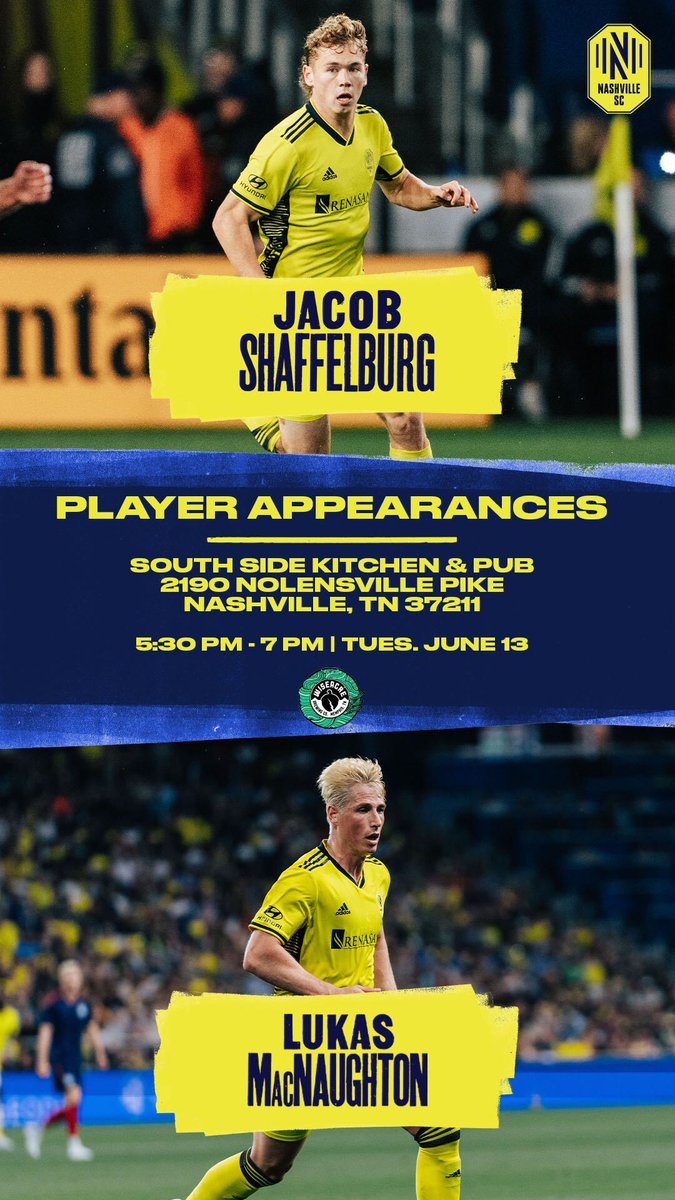 Breaking news for tomorrow's Meet and Greet benefiting <a href="/Kickinit615/">Kickin' It 615</a> at South Side Kitchen and Pub: Our newest Golden boy Lukas MacNaughton will now be in the house!  Big 🇨🇦 energy!!!

#EveryoneN #turnNup