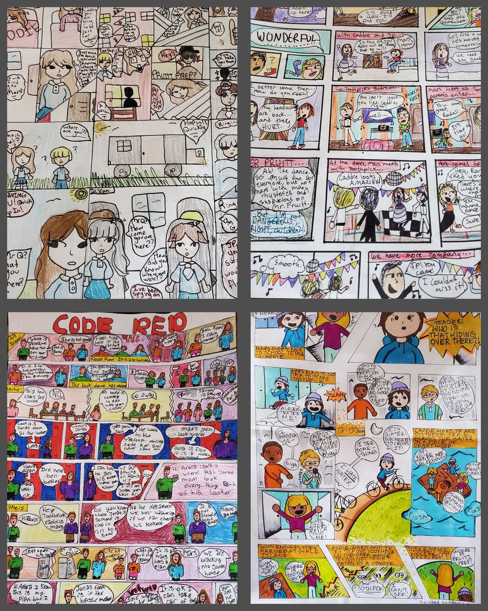 Ss created a comic strip of their favourite episode from a podcast we have been listening to. So many creative ideas and beautiful artwork! 🎨 ✏️