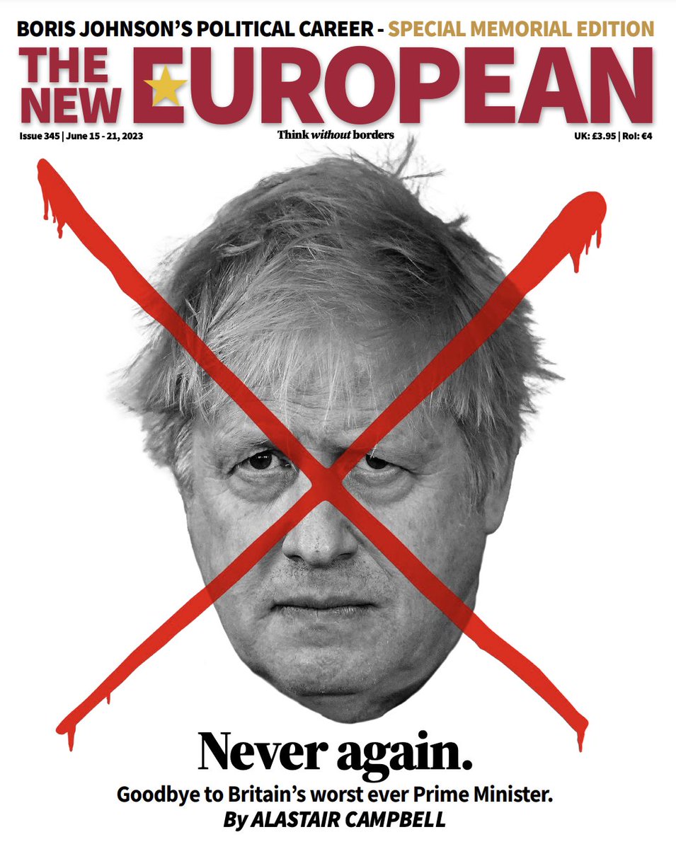 This week's newspaper just going to press. 
Boris Johnson's political career memorial edition.
(with apologies to Time magazine)