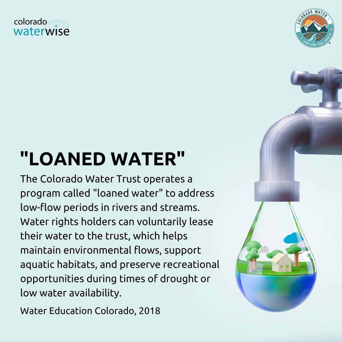 Learn how a market-based solution is used to aquire water rights. 

#ColoradoWater #COWater #CWW #ColoradoWaterWise #LLYLI #LiveLikeYouLoveIt #Water #ColoradoRivers