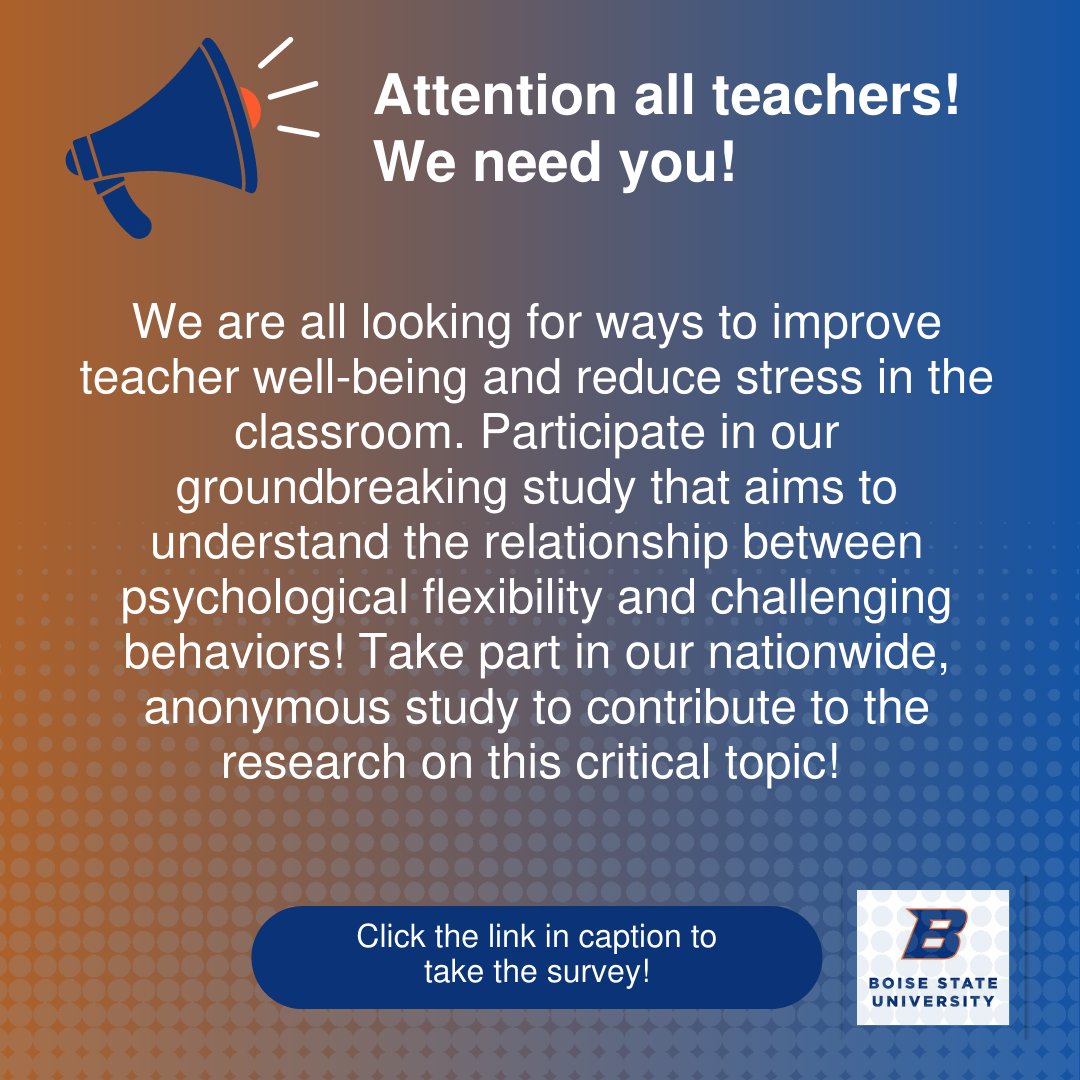 📢Educators! Your voice matters!  🌟🗝️  Start Survey zurl.co/heAH  

#TeacherSupport #PositiveClassroom #WellnessMatters#EmpoweringEducators #TeachingCommunity #StudentSuccess#ResearchForChange