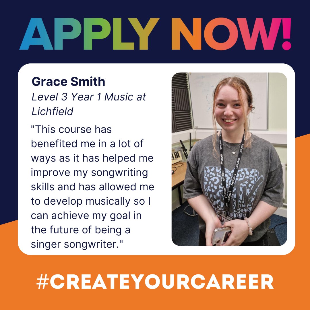 southstaffs's tweet photo. Even more coming out of our #music department! We caught up with some of our music students to hear about their time on the course so far! ๐ธ๐ค๐ง if youโre looking to #CreateYourCareer in the music industry, apply & join us this September at #Lichfield โก https://t.co/WVWPIkke5n https://t.co/JIEpv3pekw