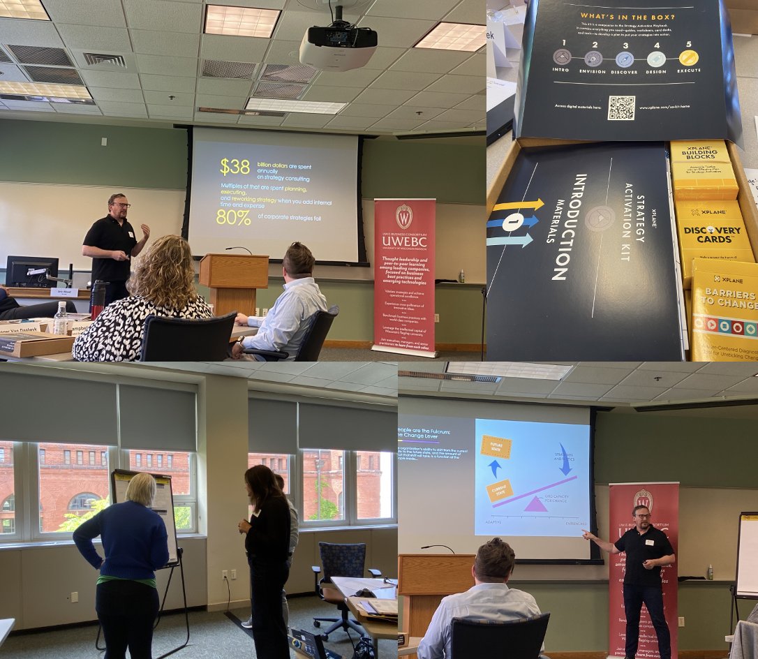 UWEBCweb's tweet photo. Today we kicked off our three-day Boot Camp on Strategy Activation. We are ecstatic to be learning in person from Aric Wood, CEO of @XPLANE. It has been a great day so far, and we are looking forward to continuing the learning on this for the next two days! #strategyactivation https://t.co/XrlsRTNRRX