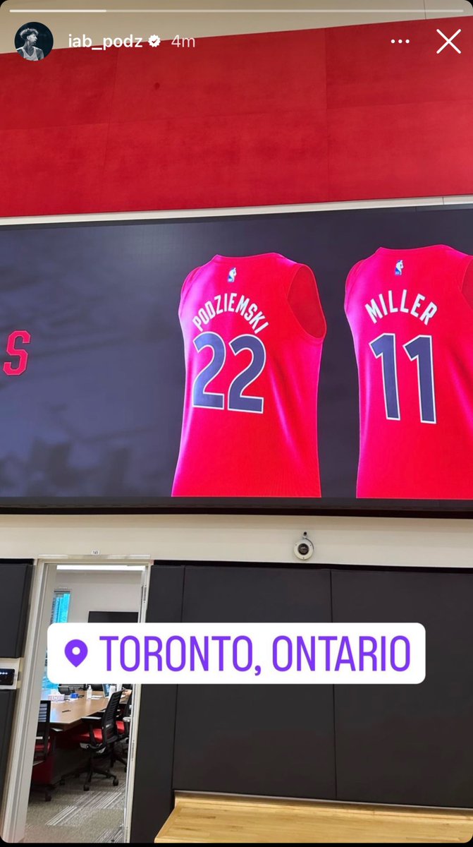 Brandon Podziemski and Leonard Miller working out for the Toronto Raptors today 👀