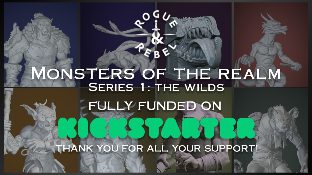 RogueRebelGames's tweet photo. Monsters of the Realm is officially FUNDED!!!

thank you all for your support! Be on the lookout for these miniatures to be available on our Etsy store real soon!! 

#DnD #dndminiature #dungeonsanddragons #dndcommunity #dnd5e #kickstarter #fullyfunded #kickstarterfunded https://t.co/tIfj3lFHSm
