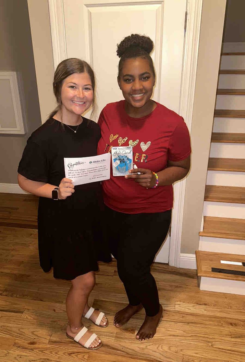 💵 Congratulations to this week’s Referral Contest winners Agent: Alisha Tillman and Client: Anna Marie Smith💵 #GlobeLifeLifeStyle #WinnerWinner #TheMitchellAgencies