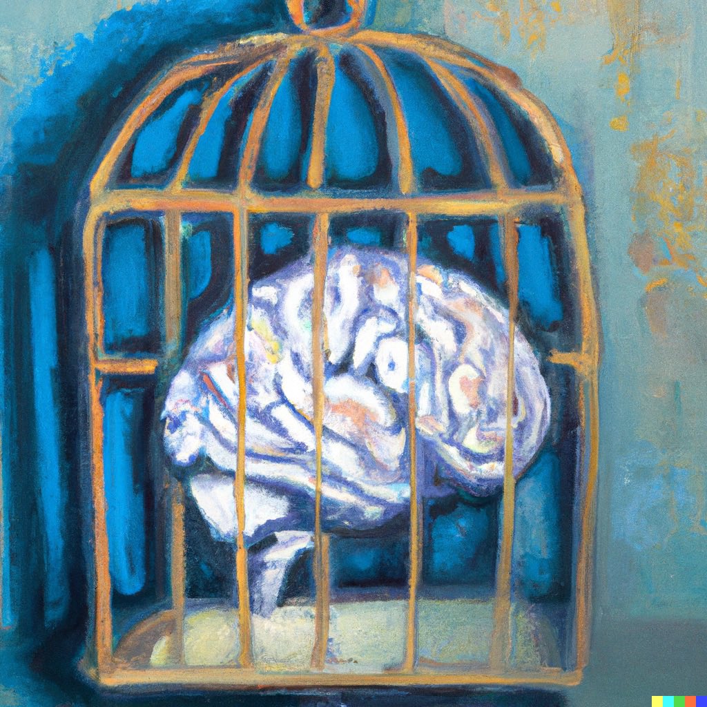 EntertainThese's tweet image. If it’s not mythology, then it’s theology. 
If it wasn’t theology, then it would be some other thought-monopoly. #culty #BadThing #CageBrain @OpenAI #et_art