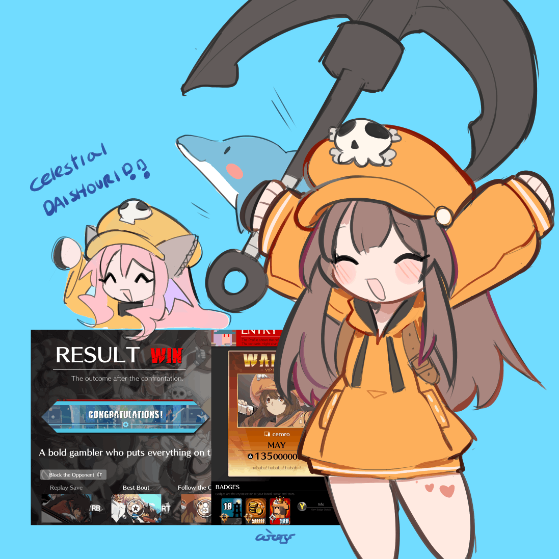 ceroribi's tweet photo. we did it may gang we hit celestial in ggst!!! https://t.co/xLkbgW3xdr