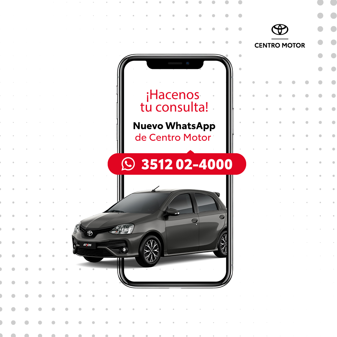 ToyotaCentro's tweet photo. ¡Consultanos a través de nuestro WhatsApp y recibí asesoramiento personalizado! 🙌🏻 https://t.co/IynHpAeXpZ 📲 
#CentroMotor #Toyota #Vehículos #Whatsapp https://t.co/1J5djE8Bmr