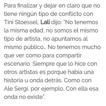 @lalioficial A pero cuando Tini recién empezaba no pensaba lo mismo, ahora quiere colab y se saca foto 😂