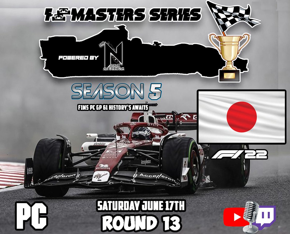 _netflixofine's tweet photo. Les F1 Masters Series PC au Japon 🇯🇵 La suite de la Saison 5 en direct sur Twitch 🎥 https://t.co/82K7fcQvuu / The F1 Masters Series PC in Japan 🇯🇵 The following of S5 in live on Twitch 🎥 https://t.co/82K7fcQvuu #esports #simracing #f1champ #F1 #F122 #racing https://t.co/adCtkIl3E4
