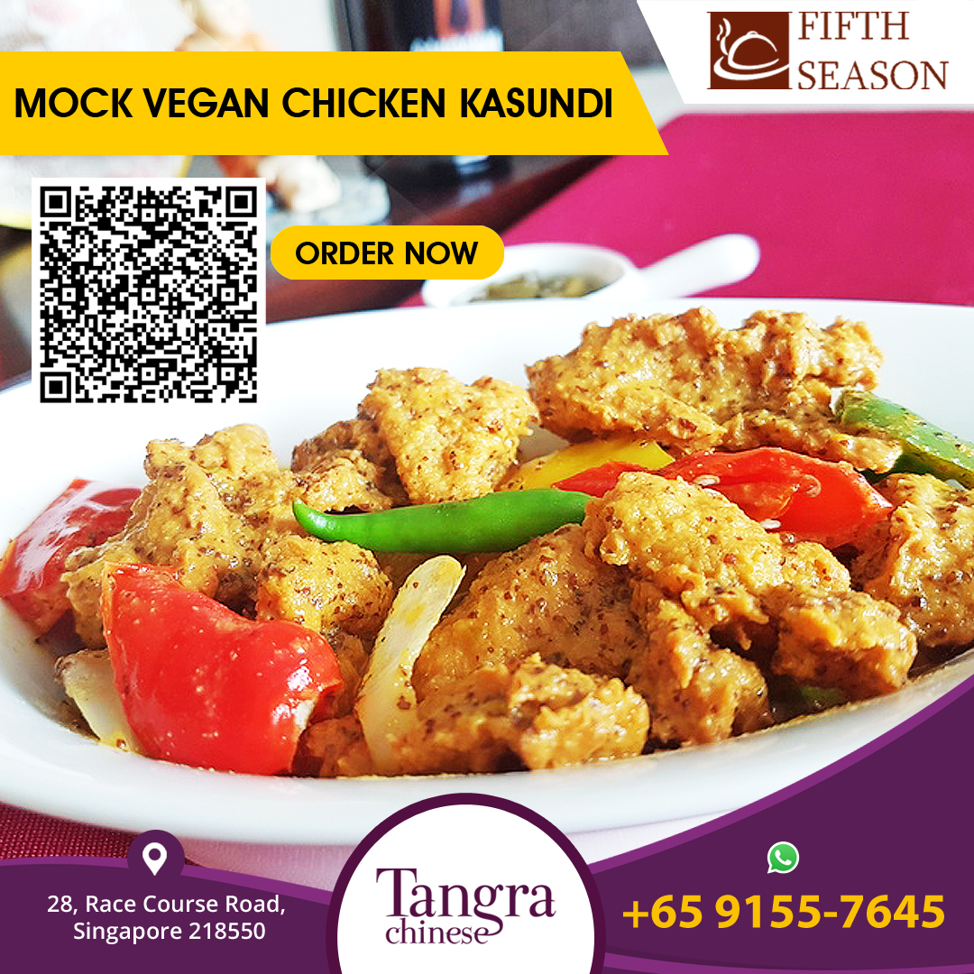 Vegan and Vegetarian New and introducing mock chicken (made of soyabean). in exotic and signature kasundi sauce.

Website- tangrachinese.com.sg

Reservation- tangrachinese.com.sg/reservation.ht…

Order Online- tangrachinese.com.sg/home-delivery.…

Call : +65 9155 7645
.
.
#KasundiChicken #VeganChicken