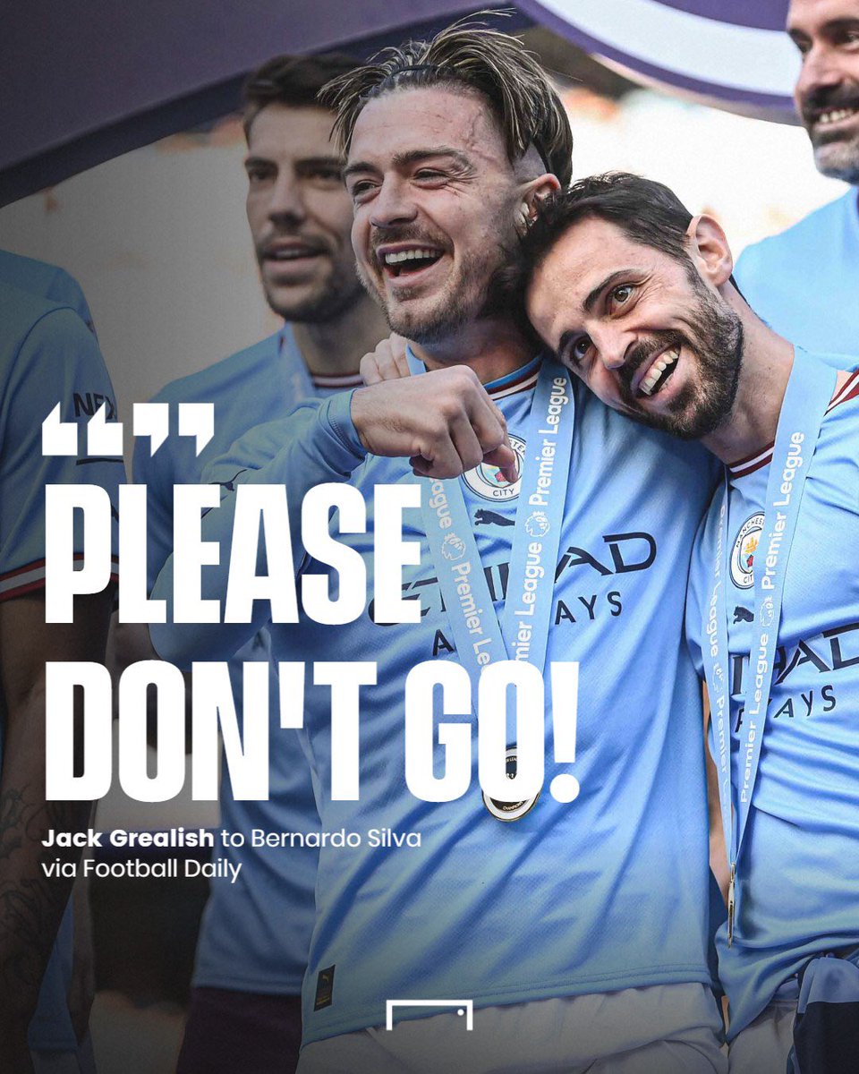goal's tweet photo. Jack Grealish isn’t ready to say goodbye to Bernardo Silva 🥺 https://t.co/OqaTkWbAWT