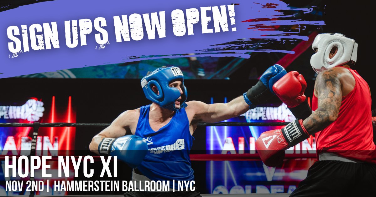 NYC - It's time to apply for this year's Hope NYC XI taking place on 11/2 at the Hammerstein Ballroom! Don't miss this once in a lifetime opportunity to get into the boxing ring for the very first time to literally #kocancer! No experience necessary! hubs.li/Q01T9Rfl0