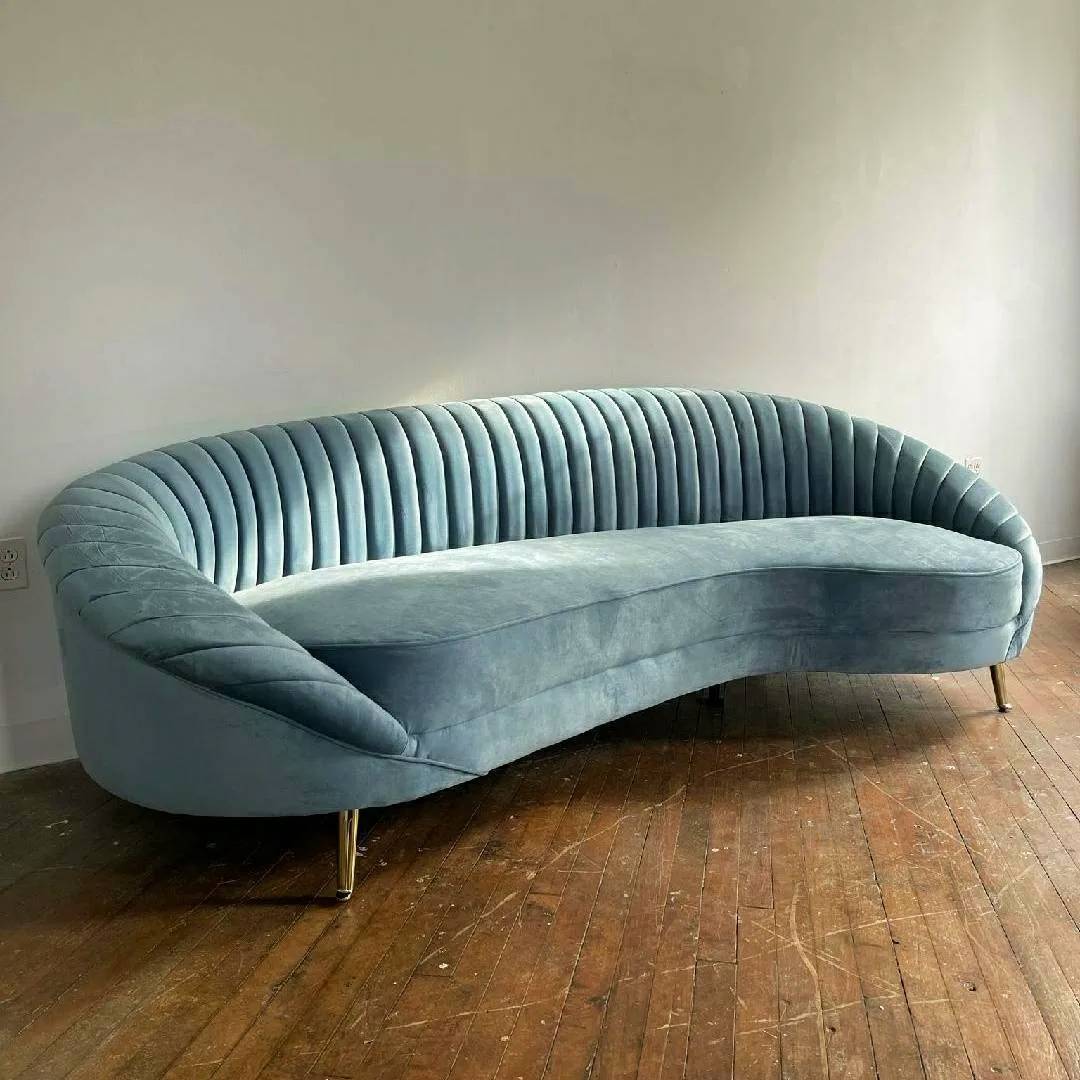 BrooklynSpaceCo's tweet photo. Elegant, classy and classic, Monroe in light blue velvet is the perfect focal point of any mid-century modern living room. https://t.co/zcIHF0rqie