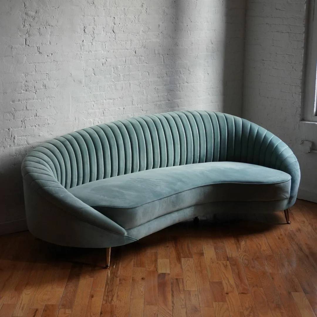BrooklynSpaceCo's tweet photo. Elegant, classy and classic, Monroe in light blue velvet is the perfect focal point of any mid-century modern living room. https://t.co/zcIHF0rqie