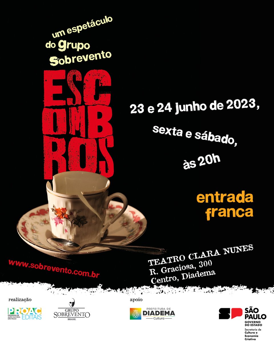 Projeto Escombros chega ao fim: Diadema recebe as últimas atividades, confira!

#proac2022 <a href="/CulturaSP/">Secretaria da Cultura, Economia e Indústria</a> <a href="/PrefDiadema/">Prefeitura de Diadema</a>