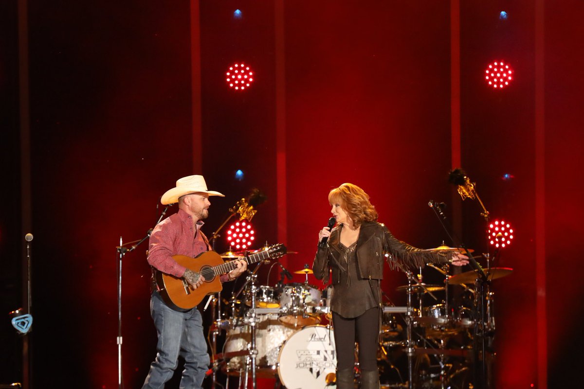 codyjohnson's tweet image. Was honored to be joined by @reba on the #CMAFest stage for a duet of “Whoever’s In New England”! @CountryMusic