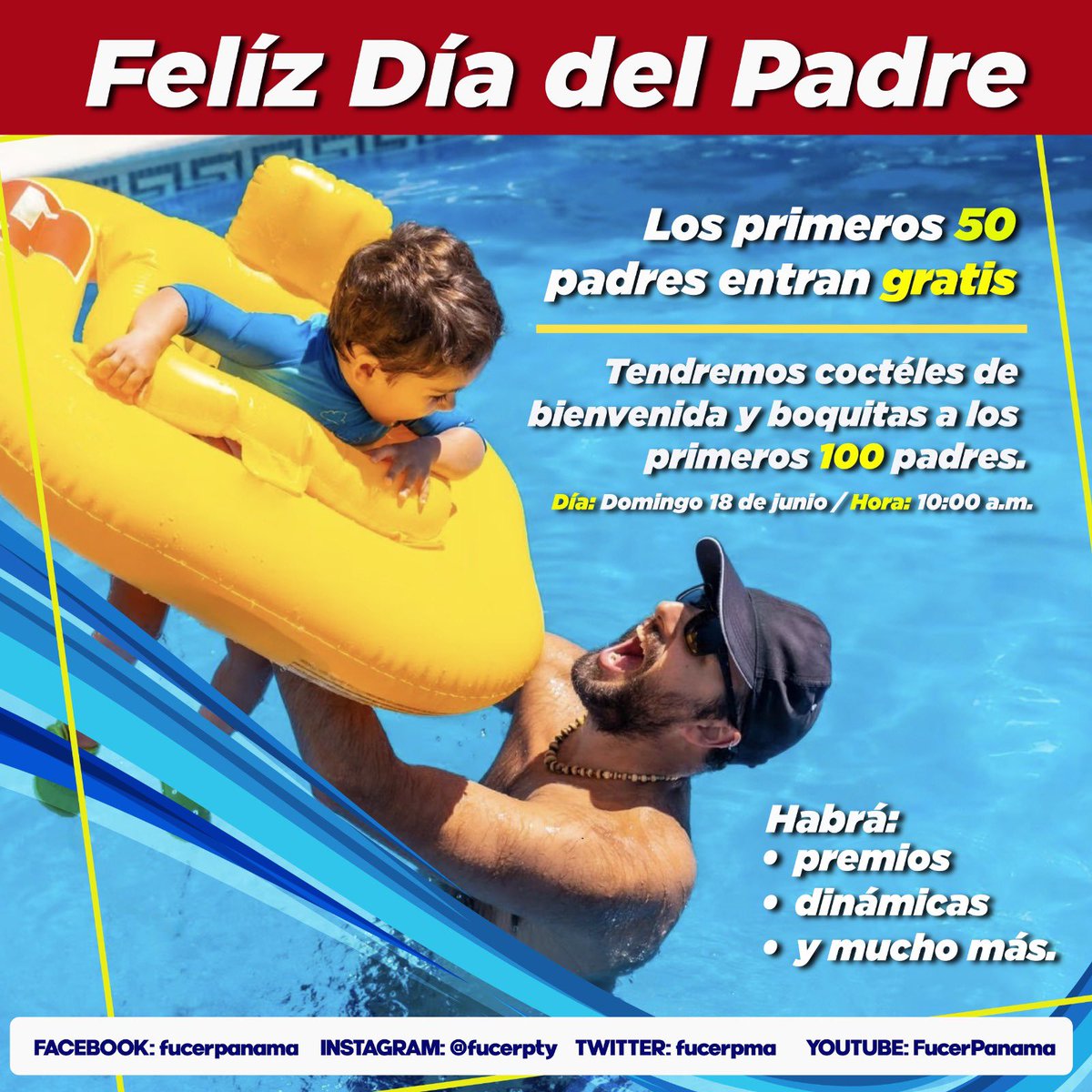 FUCERPMA's tweet photo. Te esperamos este domingo 18 de junio para que celebres con nosotros el Día del Padre.
Comparte en familia con amigos y disfruta de muchas amenidades. https://t.co/eeudgbLN7s