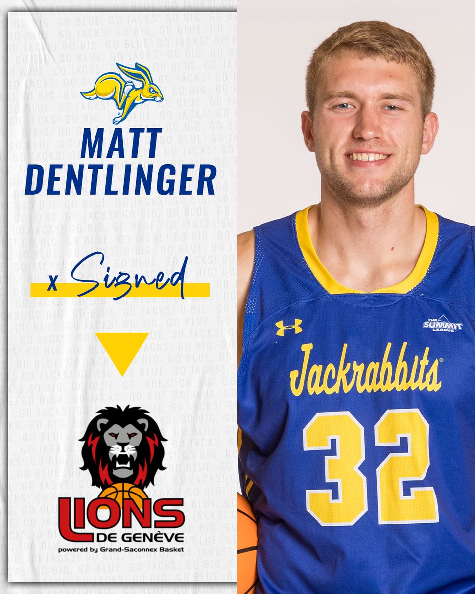 Jackrabbit Menβs Basketball (@gojacksmbb) on Twitter photo On to the next step!
A big congrats to our own Matt Dentlinger who has signed to play with the Geneva Lions in <a href="/Swiss_Basket/">Swiss Basketball</a>. #GoJacks π°
More: gojacks.com/news/2023/6/12β¦ On to the next step!
A big congrats to our own Matt Dentlinger who has signed to play with the Geneva Lions in <a href="/Swiss_Basket/">Swiss Basketball</a>. #GoJacks π°
More: gojacks.com/news/2023/6/12β¦