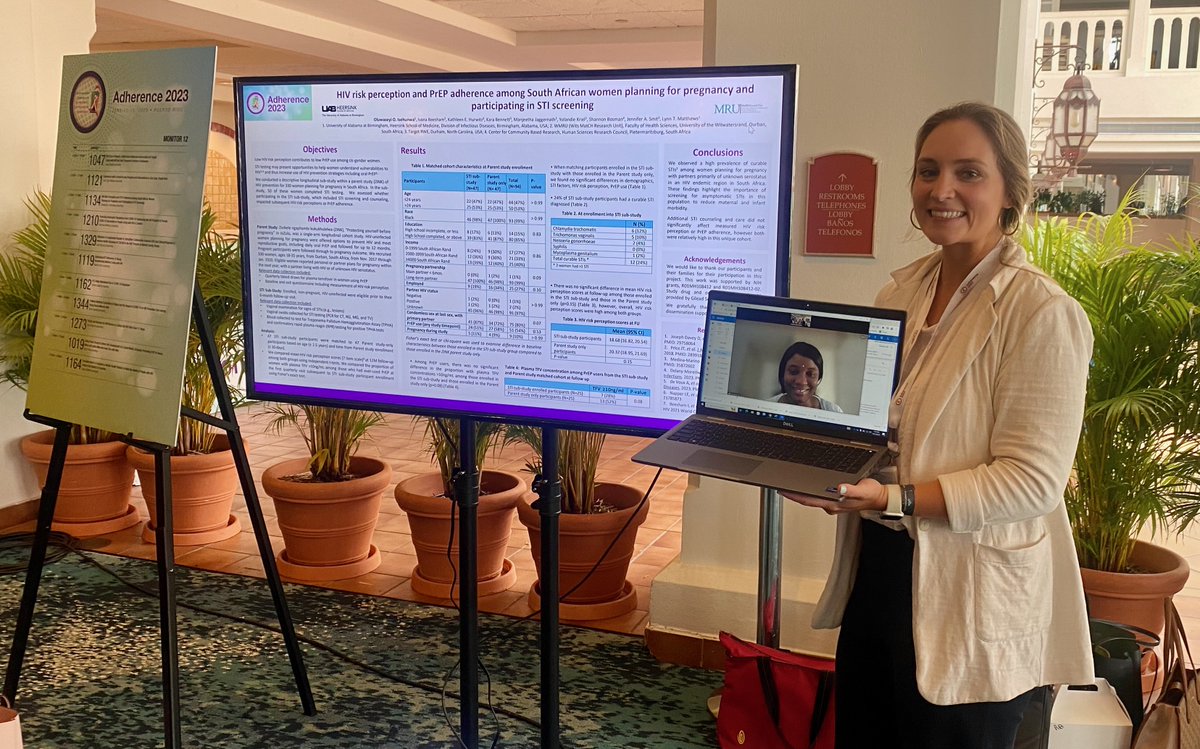 Creative problem solving when 1st-author is too post-partum for travel, another @UABCFAR investigator(-mom) organizes the zoom for presentation on PrEP use by periconception women. JCorcoran, OIsehunwha, @iapac, photocred @AadiaMd #womeninstem @IAPAC @uabmedicine