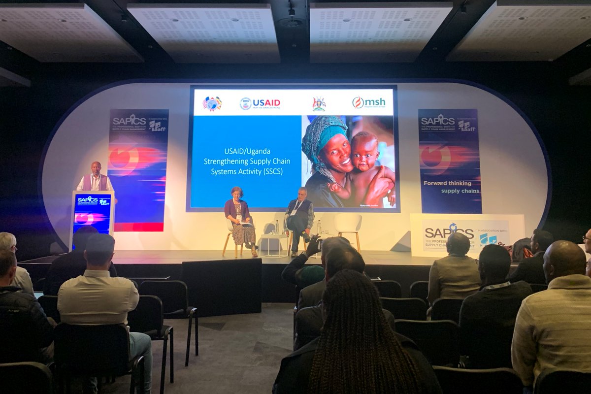 It’s great to see our colleague Eric Lugada, chief of party of the #Uganda Strengthening #SupplyChain Systems Activity, led by MSH, onstage at #SAPICS2023 discussing the importance of #traceability and visibility in health supply chains. #MSHatSAPICS