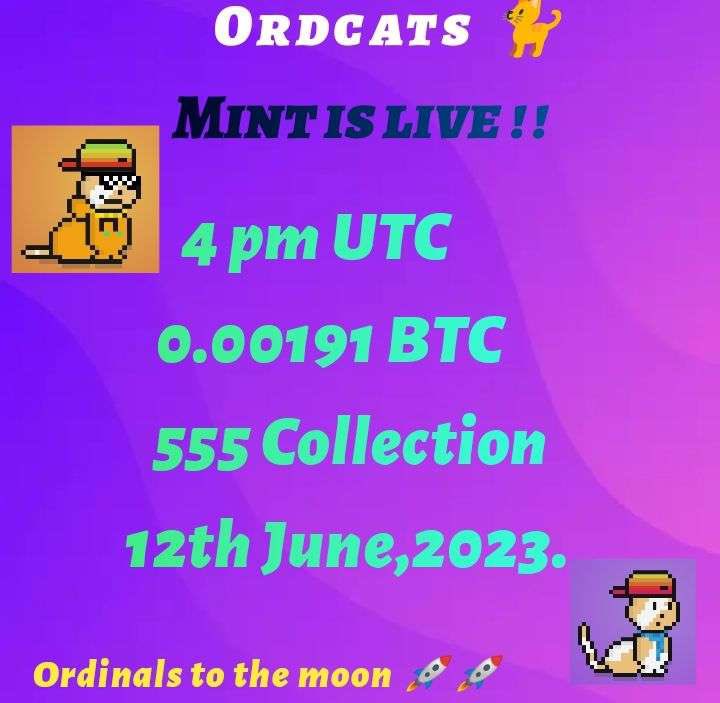 We are getting reports the mint price + service fee are to high 

So the mint price has been updated to  0.00077 btc 

For those who minted 0.00191 will surely get refunds of 0.0012 btc 

Good luck to you guys on the mint at a lower price 🔥🔥🔥🔥🔥
#MintingNow #OrdinalNFT #btc