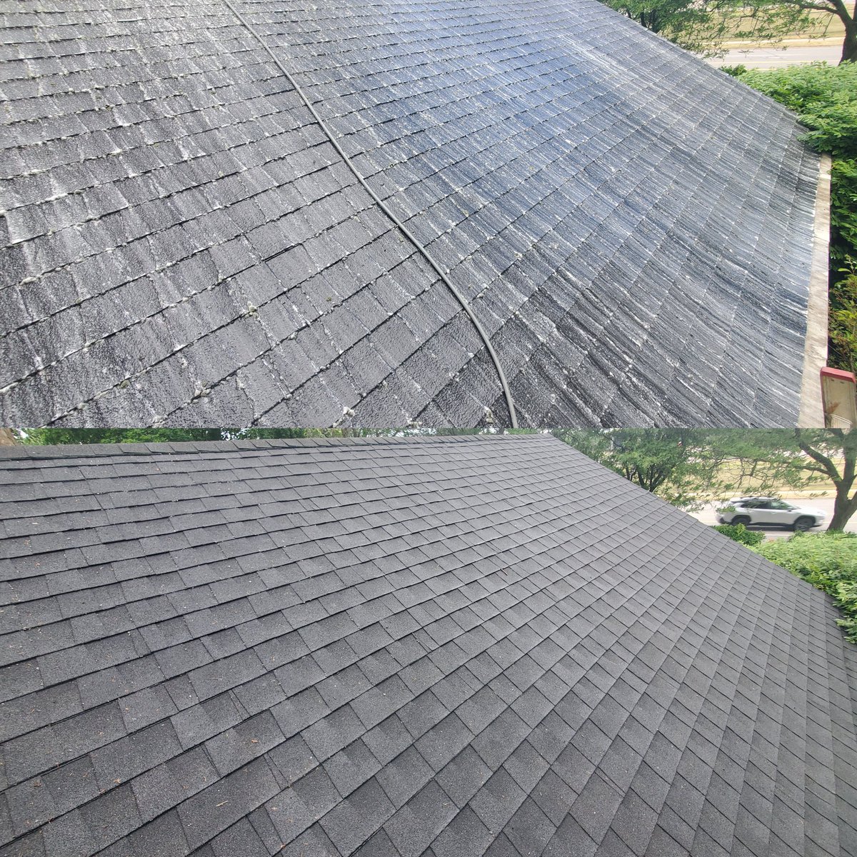 EandSPowerWash's tweet photo. Roof Blow off and Roof Washing in Plymouth, Michigan #BeforeandAfter #Fyp #ForYourPage #ForEveryone #RoofWash #RoofWashing #SoftWash #SoftWashing #ExteriorWash #ExteriorWashing #ExteriorCleaning #ExteriorRoofCleaning #ExteriorRoofWashing #EandSPowerWashing https://t.co/9vhS1jyoP6