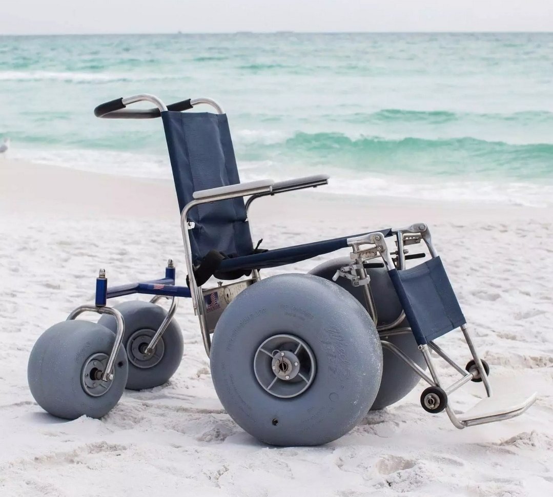 Cool that beach wheelchairs are more common, but when I called to reserve one the call went to a full voicemail inbox. The other option is to rent one for $75. Another example how things are slow and expensive for disabled people #thisisms #DisabilityTwitter