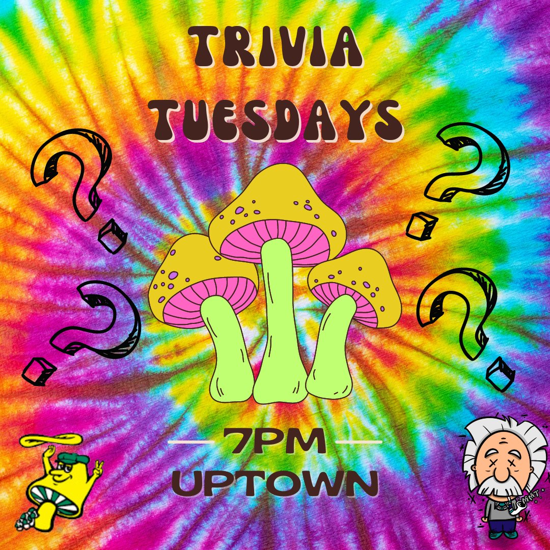 Trivia at MELLOW!  Starting tomorrow, Tuesday, June 13th, we will be in the bar area at Mellow Mushroom Uptown.  Bring your crew, some smash some pizza and play Charlotte's best game of trivia! #mellowmushroom #thingstodoincharlotte #charlottetrivia #charlottenc #charlottepizza
