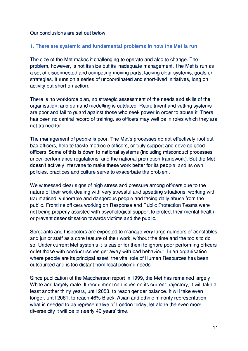 "Under current Met systems it is easier for them to ignore poor performing officers or let those with conduct issues get away with bad behaviour." #CaseyReview #accountability <a href="/MetPoliceUK/">Metropolitan Police</a>
bit.ly/casey-review-2…