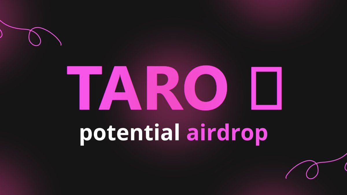 Don't miss Taro potential airdrop

Taro is a project from Caldera, they have raised over $9M

👇🧵