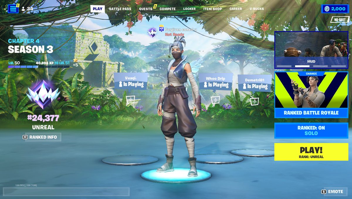 Forgiven1x's tweet image. What not playing this game for a week does to you #FortniteCh4S3