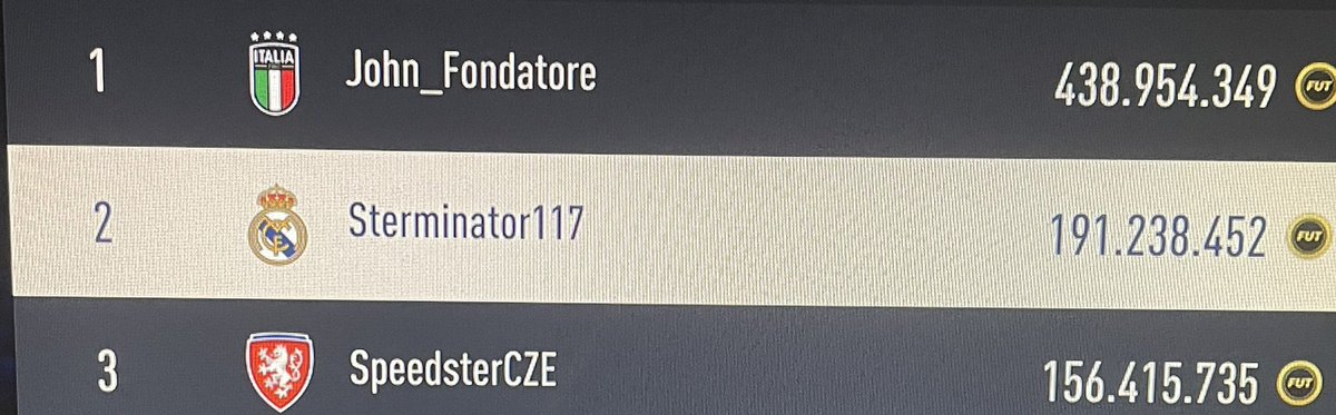 Fedeaaaa2's tweet photo. @Rickth21 I was top 15 in the world and I discarded 5 mbappe toty ( was 10 mil ) to lose nearly 50 mil profit but this wasn’t enough to go out of top 100 . For go out of top 100 I had to sell coins , without recharge of discard was impossible go out of top 100. Finish trading this year… https://t.co/0OcbxZu33E