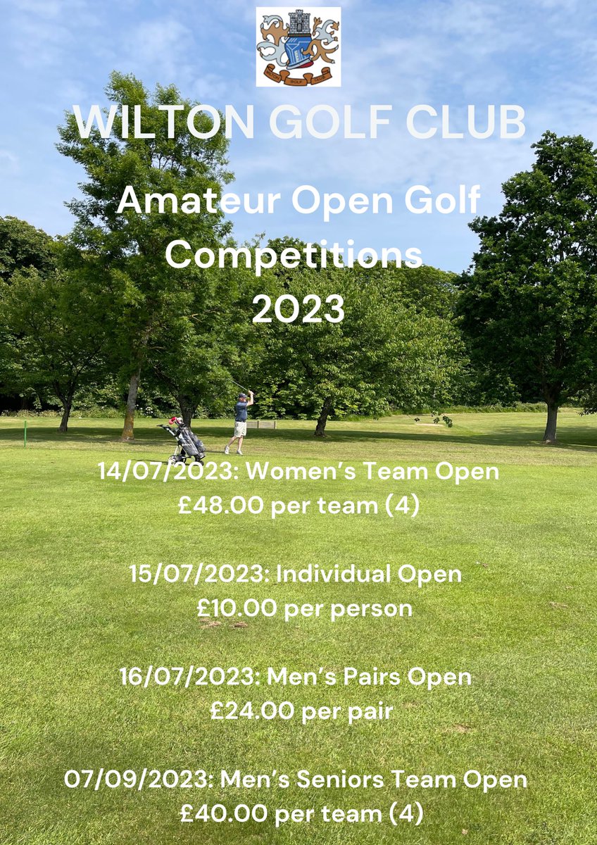 🏌🏼‍♀️OPEN SEASON CONTINUES🏌️‍♂️
For details of all our Opens in 2023 click on the link below or visit Golf Empire. Alternatively, contact our professional shop to book your tee time NOW!!

📱01642 452730
wiltongolfclub.co.uk/Page/Custom?pa…

golfempire.co.uk

#openseason #amateurgolf