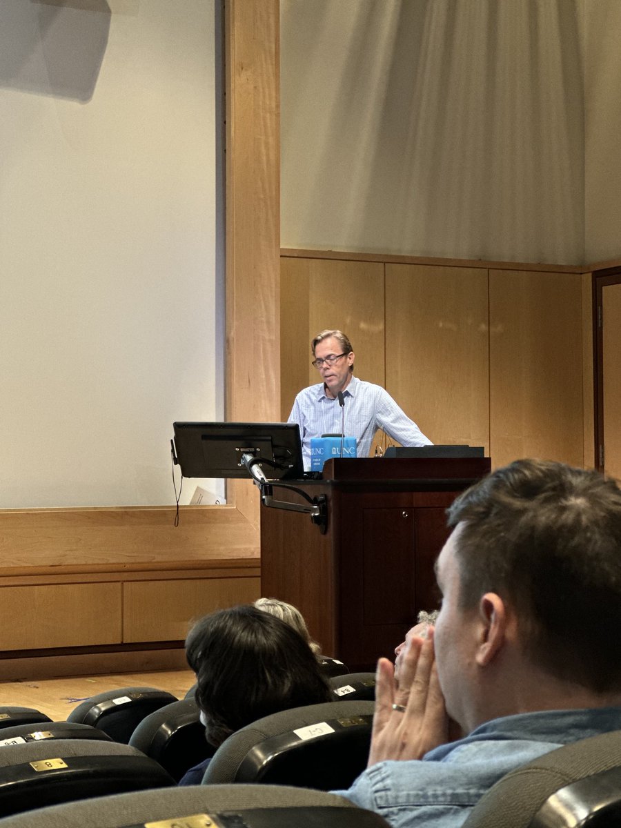 DrKimEBarrett's tweet photo. Great @unc_cgibd symposium talk from @RawlsLab discussing the large #pomms study looking at mechanisms in pediatric obesity. Not just small adults! https://t.co/vaiReDQ7gH