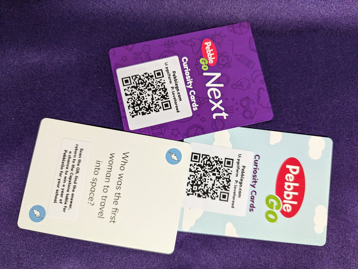 CapstoneAndreaB's tweet photo. ⁦Did you get a PebbleGo Curiosity Card at the Capstone Table?  Find the answer in PebbleGo and return to the booth for a chance to win PebbleGo for your school!
@SSeLearn⁩. #southshore23 https://t.co/WKixCY9yTN