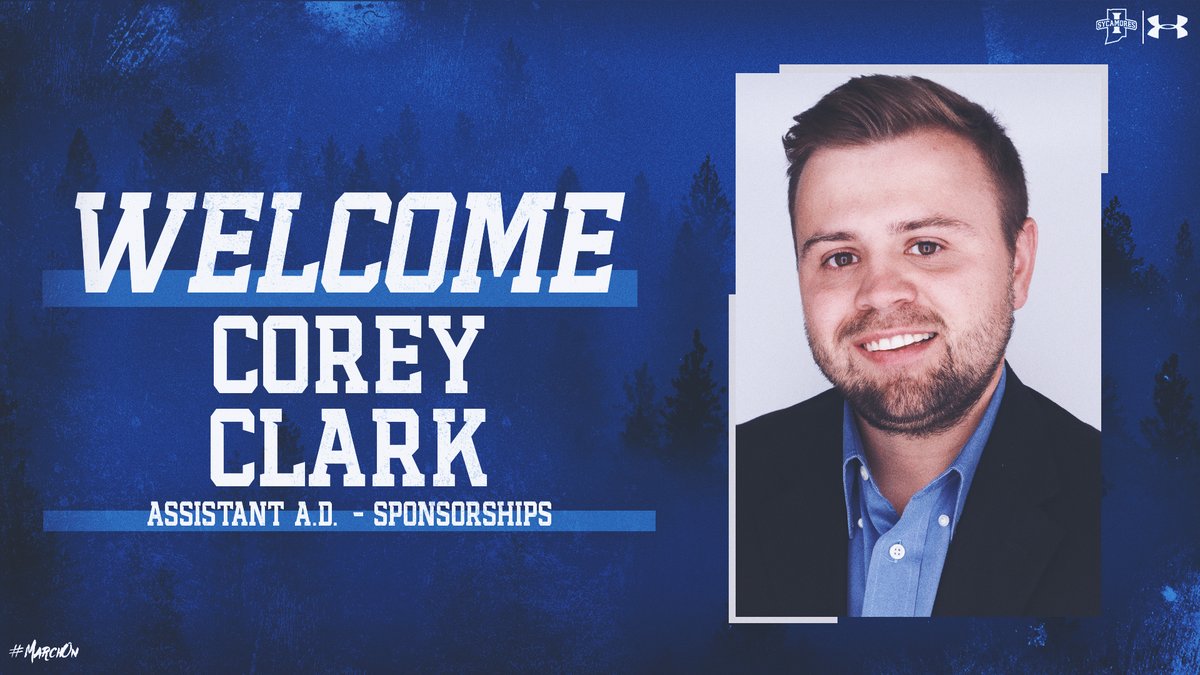 We'd like to be among the first to welcome <a href="/CoreyClarkISU/">Corey Clark</a> to Indiana State Athletics!

The Sycamore alum joins as the new Assistant A.D. / Sponsorships

sycamor.es/3qKWxv6

#MarchOn