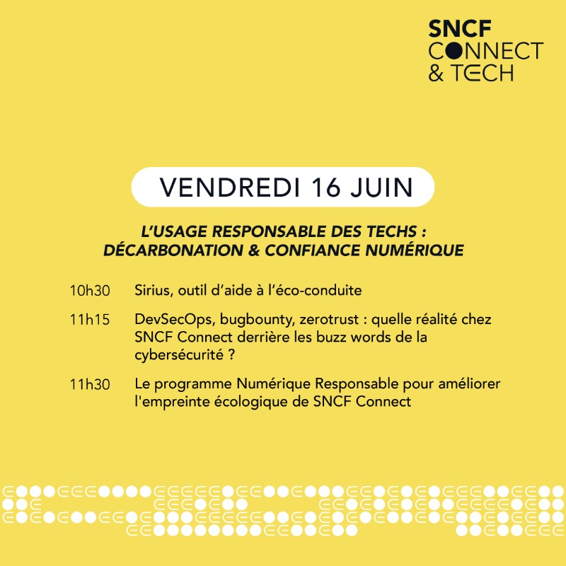 SNCFConnectTech's tweet photo. 🚀J-2 avant de se retrouver à #VivaTech ! 
Au programme : #greenIT, #UX, #IA, #data, nouveautés sur notre service tout-en-un des mobilités #SNCFConnect, démos en live de nos #innovations... 
Et bien sûr un corner RH pour recruter les talents de demain ! 🚆⬇️ 
#VivaSNCF