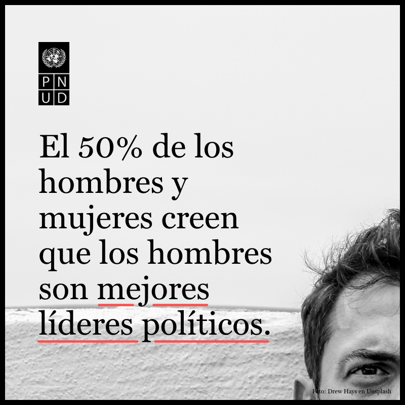 ONU_es's tweet photo. 9 de cada 10 personas tienen un sesgo contra las mujeres.

1 de cada 2 cree que los hombres son mejores políticos.

1 de cada 4 cree que un marido puede pegar a su esposa.

Es hora de un cambio.

Acabemos con los sesgos de género: https://t.co/pdMABPXqRz vía @pnud https://t.co/LUcowQDQ6W