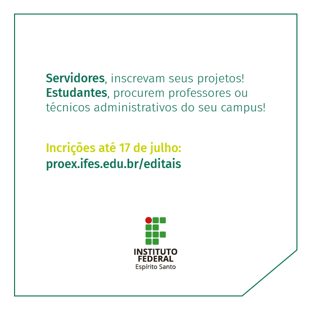 ifesoficial's tweet photo. Publicado o edital do Programa de Apoio à Extensão para o ano de 2023: https://t.co/ahOqGosyoc
O Paex concede bolsas de até R$ 1.008 a estudantes do Ifes para participação em projetos de extensão.
A inscrição, que vai até 17/7, deve ser feita por servidores.
#SouIfes #Paex https://t.co/ClYhvKCo4I