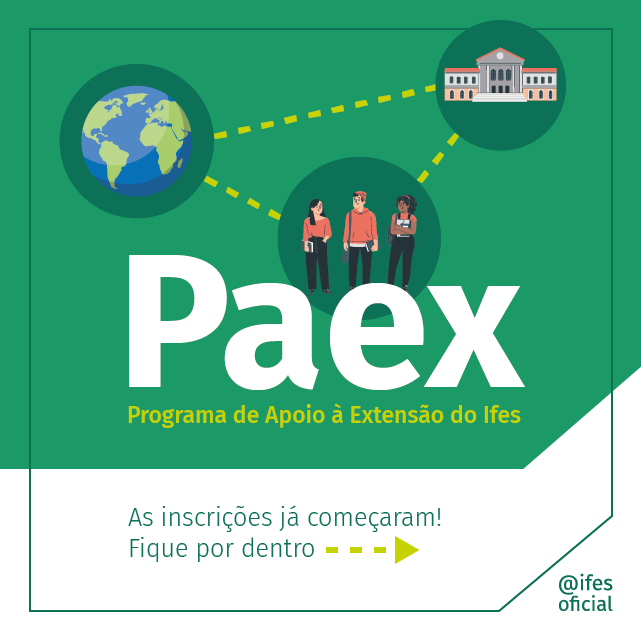 ifesoficial's tweet photo. Publicado o edital do Programa de Apoio à Extensão para o ano de 2023: https://t.co/ahOqGosyoc
O Paex concede bolsas de até R$ 1.008 a estudantes do Ifes para participação em projetos de extensão.
A inscrição, que vai até 17/7, deve ser feita por servidores.
#SouIfes #Paex https://t.co/ClYhvKCo4I
